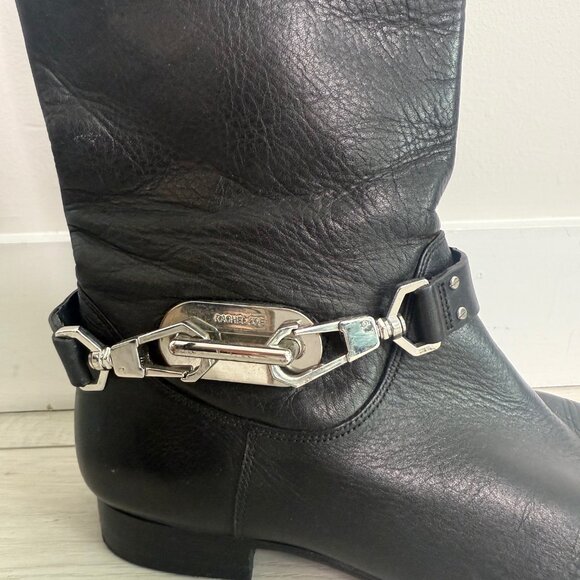 RACHAEL ZOE January Leather Strap Black Boots Size 7 with Box - Picture 2 of 8